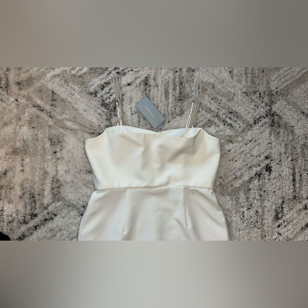 ANTONIO MELANI Ivory Midi Sheath Dress with Delicate Straps - Picture 15 of 16